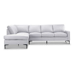 Chito Leather 2-Piece Sectional with Left Facing Chaise - Silver Grey