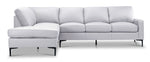 Chito Leather 2-Piece Sectional with Left Facing Chaise - Silver Grey