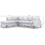 Chito Leather 2-Piece Sectional with Left Facing Chaise - Silver Grey