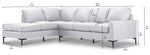 Chito Leather 2-Piece Sectional with Left Facing Chaise - Silver Grey