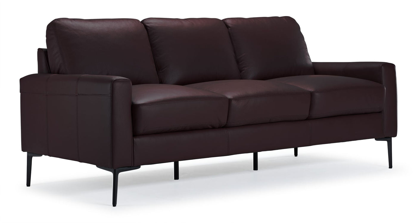 Chito Leather Sofa and Loveseat Set - Mocha