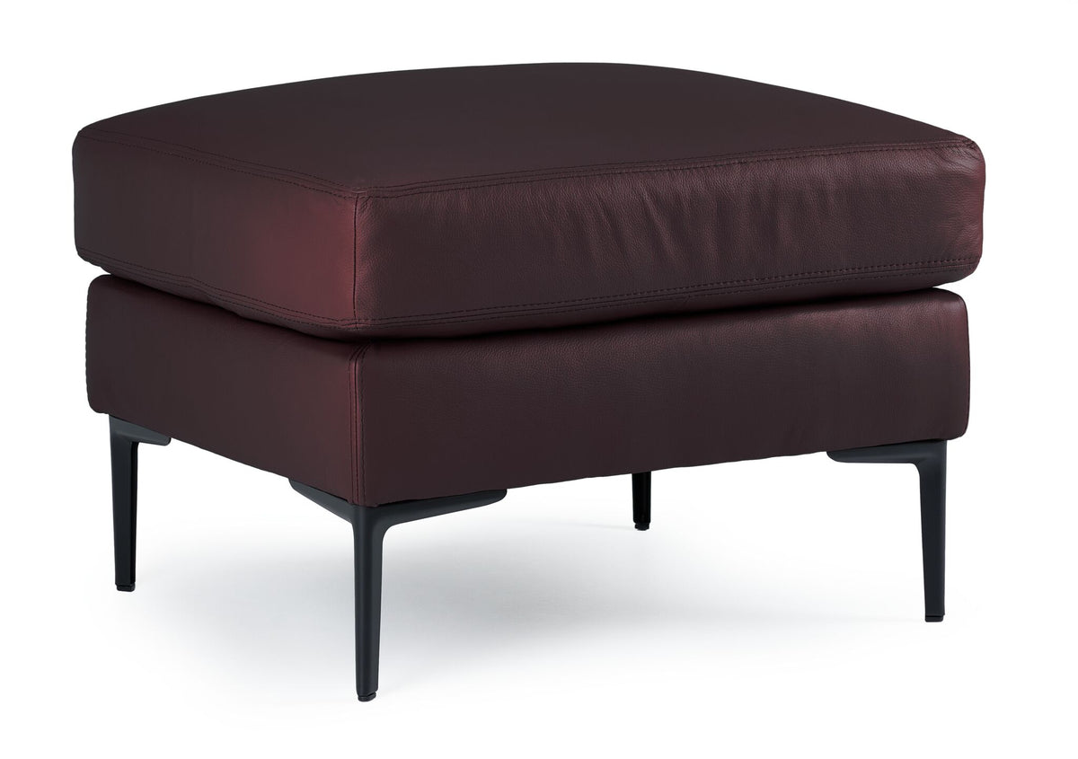 Chito Leather Ottoman - Mocha