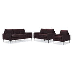 Chito Leather Sofa, Loveseat and Chair Set - Mocha