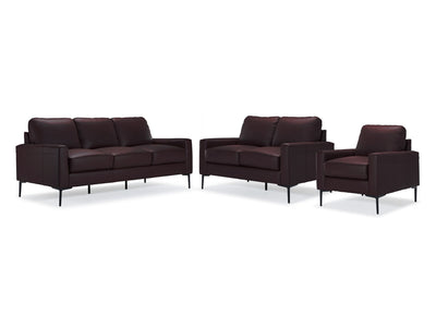 Chito Leather Sofa, Loveseat and Chair Set - Mocha