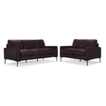 Chito Leather Sofa and Loveseat Set - Mocha