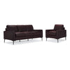 Chito Leather Sofa and Chair Set - Mocha