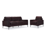 Chito Leather Sofa and Chair Set - Mocha