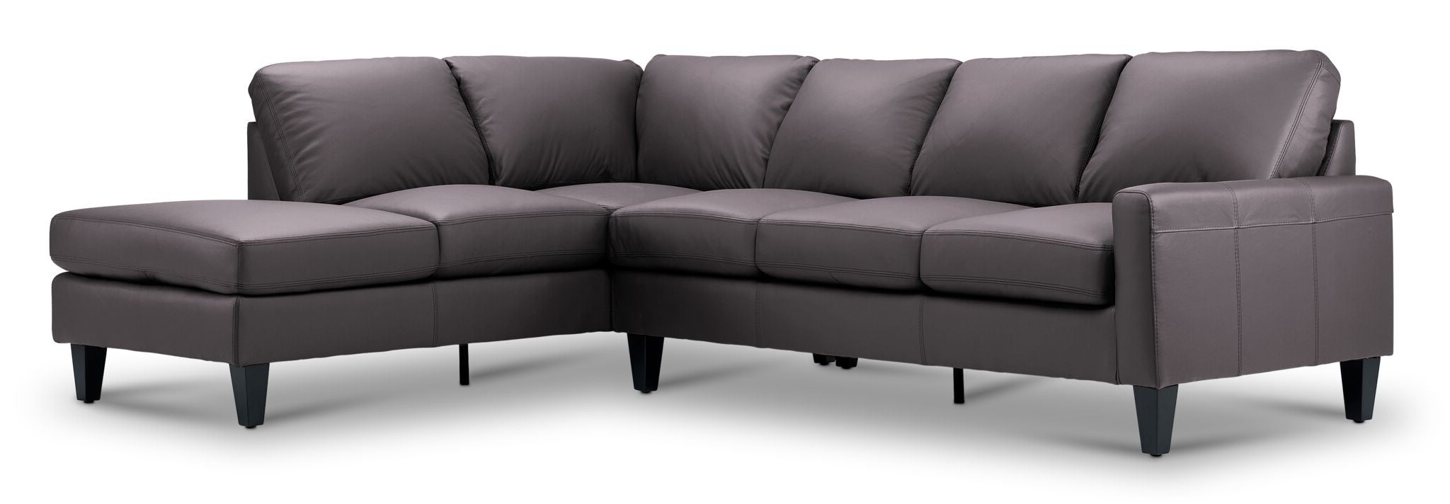 Chito Leather 2-Piece Sectional with Left Facing Chaise - Mocha