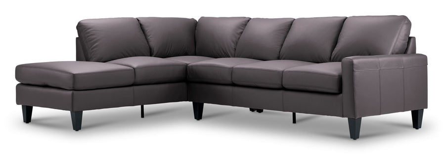 Chito Leather 2-Piece Sectional with Left Facing Chaise - Mocha