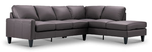 Chito Leather 2-Piece Sectional with Right Facing Chaise - Mocha