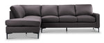 Chito Leather 2-Piece Sectional with Left Facing Chaise - Mocha