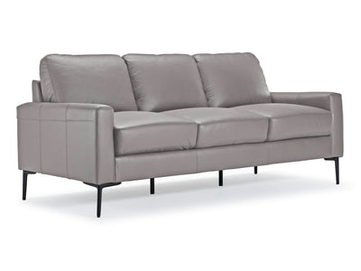 Chito Leather Sofa - Cloud Grey