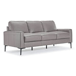 Chito Leather Sofa and Loveseat Set - Cloud Grey