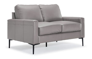 Chito Leather Loveseat - Cloud Grey