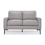 Chito Leather Loveseat - Cloud Grey