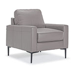 Chito Leather Sofa and Chair Set - Cloud Grey