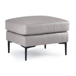 Chito Leather Ottoman - Cloud Grey