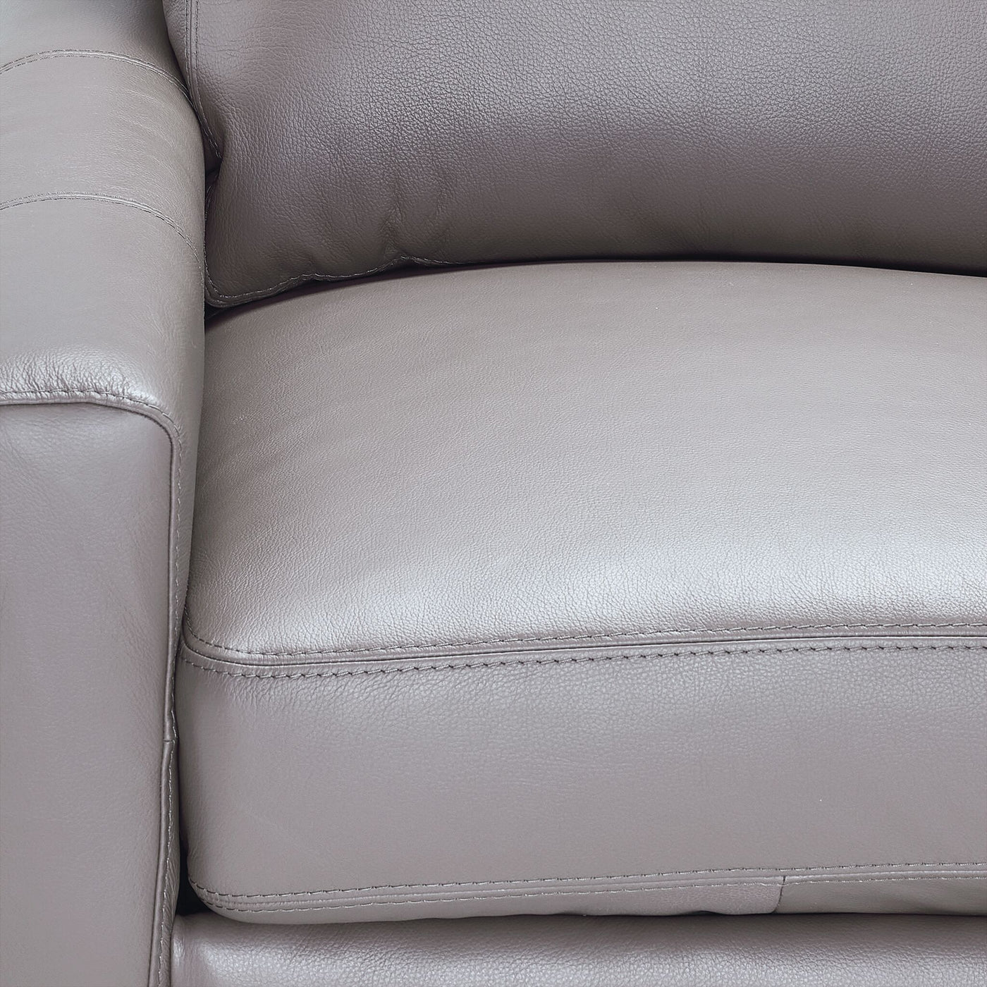 Chito Leather Loveseat - Cloud Grey