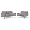 Chito Leather Sofa and Loveseat Set - Cloud Grey