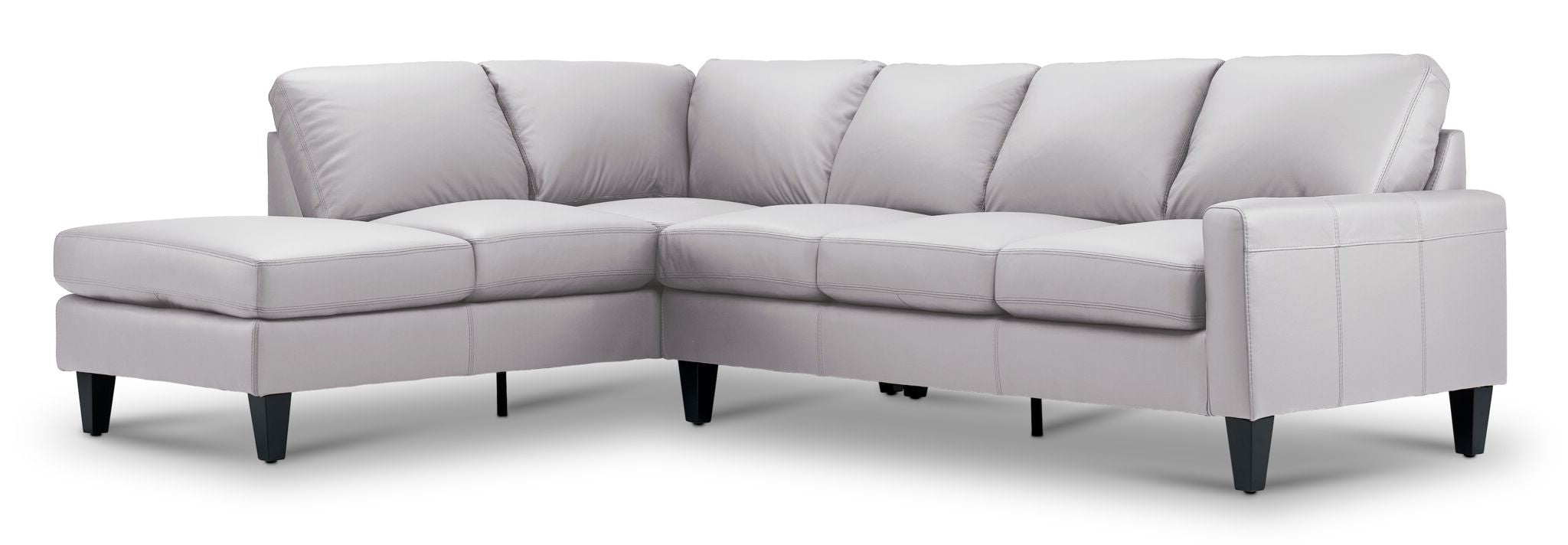 Chito Leather 2-Piece Sectional with Left Facing Chaise - Cloud Grey