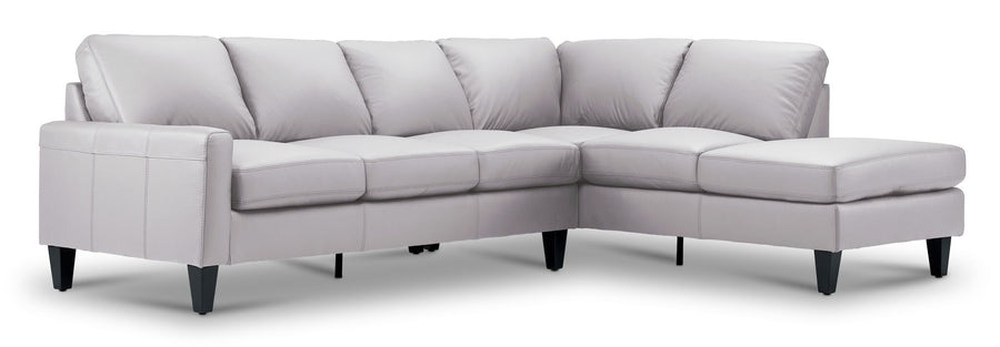 Chito Leather 2-Piece Sectional with Right Facing Chaise - Cloud Grey