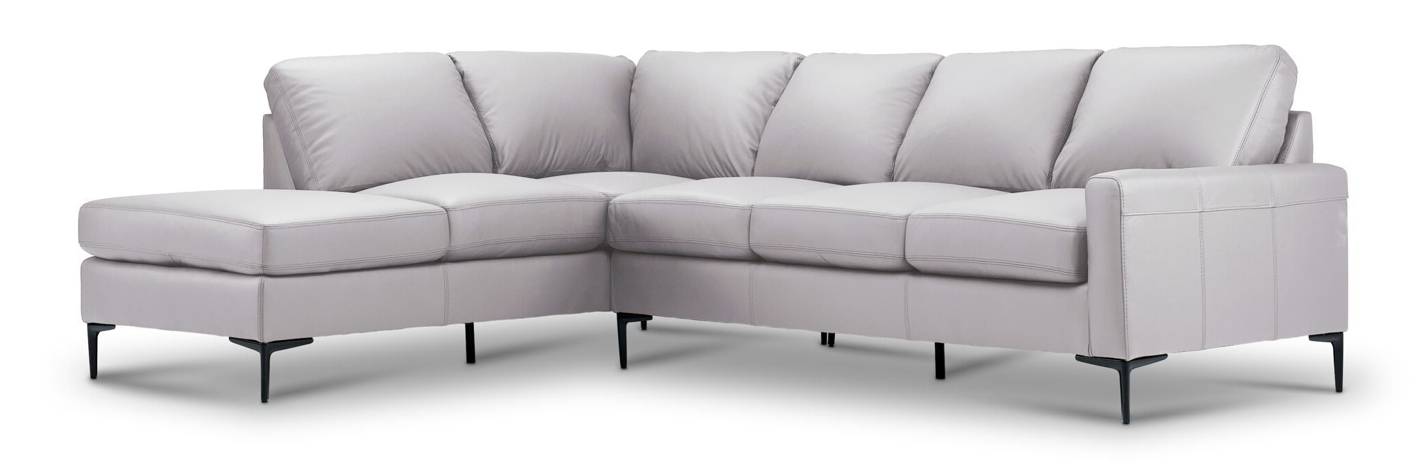 Chito Leather 2-Piece Sectional with Left Facing Chaise - Cloud Grey