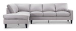 Chito Leather 2-Piece Sectional with Left Facing Chaise - Cloud Grey