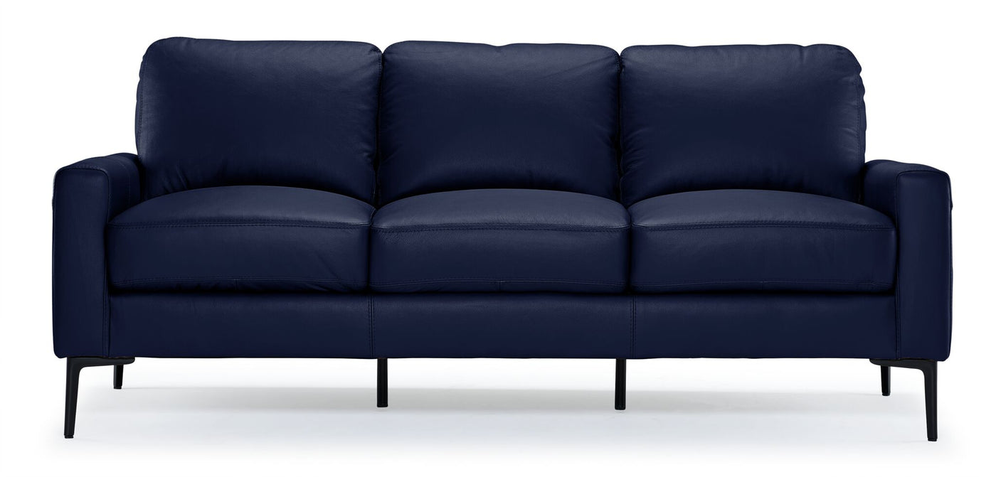 Chito Leather Sofa - Navy