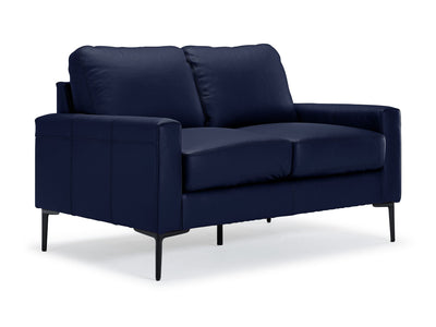 Chito Leather Loveseat - Navy