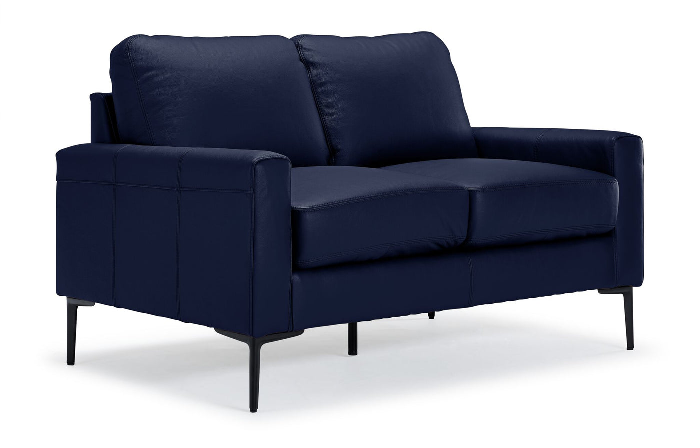 Chito Leather Sofa, Loveseat and Chair Set - Navy