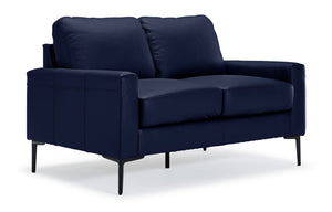 Chito Leather Loveseat - Navy