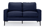 Chito Leather Loveseat - Navy