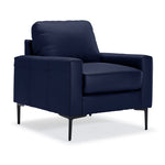 Chito Leather Sofa and Chair Set - Navy