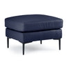 Chito Leather Ottoman - Navy