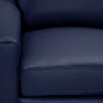 Chito Leather Sofa, Loveseat and Chair Set - Navy