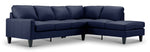 Chito Leather 2-Piece Sectional with Right Facing Chaise - Navy