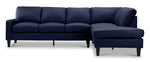Chito Leather 2-Piece Sectional with Right Facing Chaise - Navy
