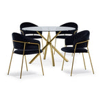 Cinzia 5-Piece Dining Set - Black, Gold