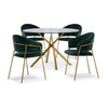 Cinzia 5-Piece Dining Set - Emerald, Gold