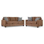 City Sofa and Loveseat Set - Brown