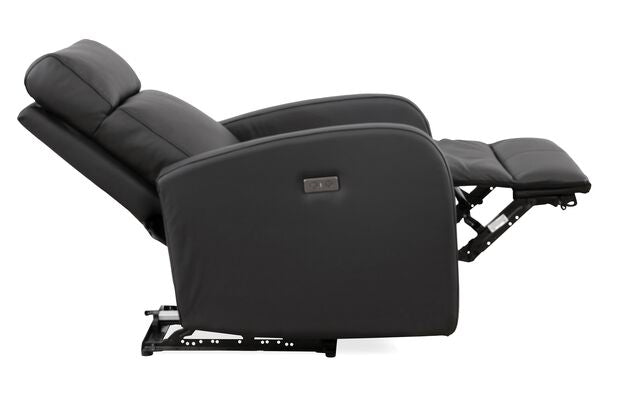Cole Leather Power Recliner - Black