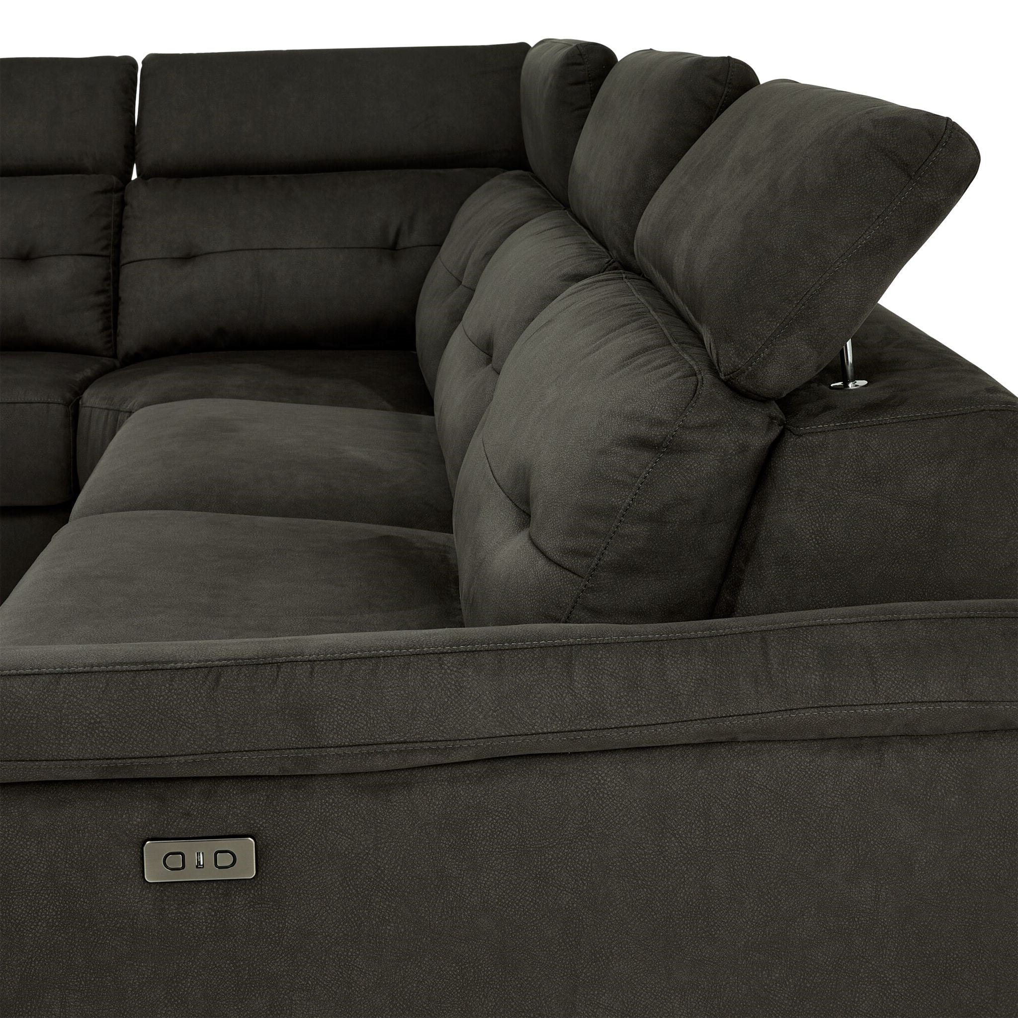 Colorado 4-Piece Power Reclining Sectional with Left-Facing Chaise - Graphite
