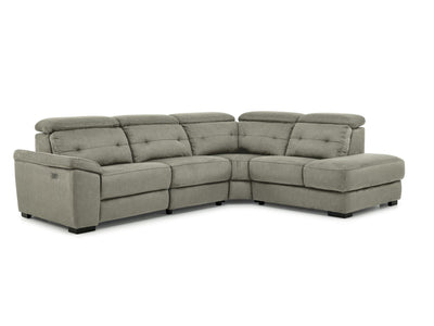 Colorado 4-Piece Power Reclining Sectional with Right-Facing Chaise - Silver