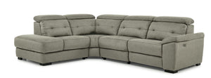 Colorado 4-Piece Power Reclining Sectional with Left-Facing Chaise - Silver