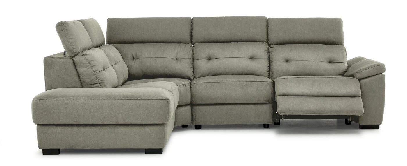 Colorado 4-Piece Power Reclining Sectional with Left-Facing Chaise - Silver