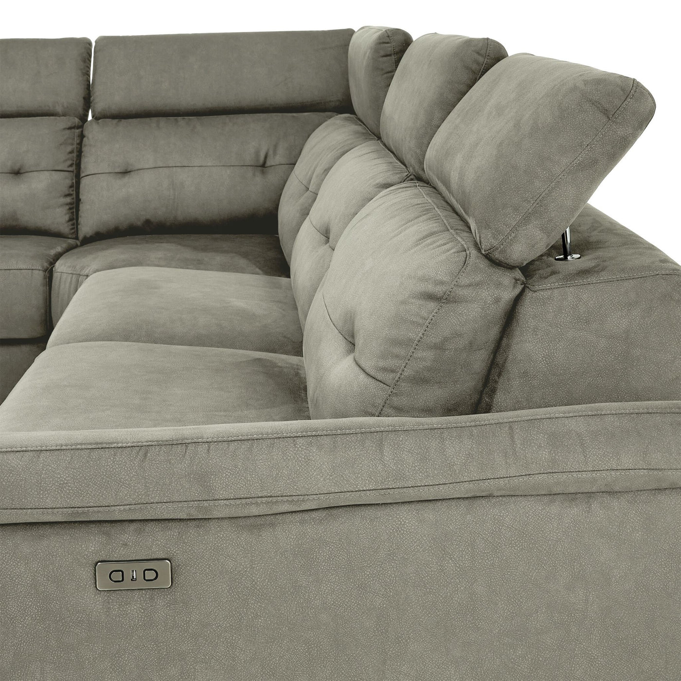 Colorado 4-Piece Power Reclining Sectional with Left-Facing Chaise - Silver