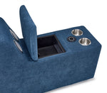 Feeling Connected - Connex 3-Piece Modular Chair with Storage Console - Blue
