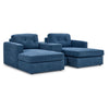 Connex 3-Piece Modular Sectional with Chaise and Drawer Console - Blue