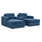 Connex 3-Piece Modular Sectional with Chaise and Drawer Console - Blue