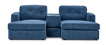 Feeling Connected - Connex 3-Piece Modular Sectional with Chaise and Drawer Console - Blue